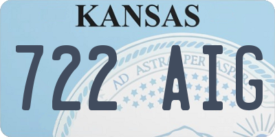 KS license plate 722AIG