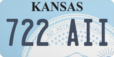 KS license plate 722AII