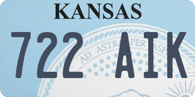 KS license plate 722AIK