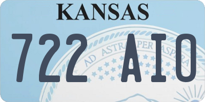 KS license plate 722AIO