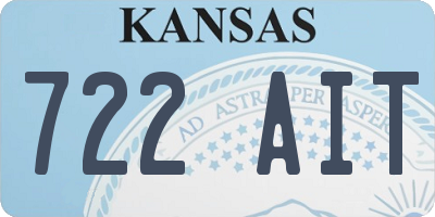 KS license plate 722AIT