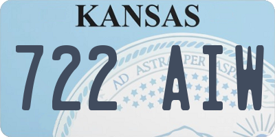 KS license plate 722AIW