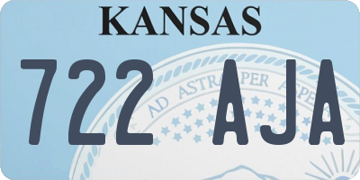 KS license plate 722AJA