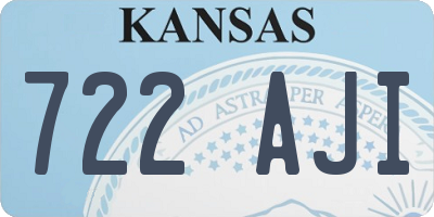 KS license plate 722AJI