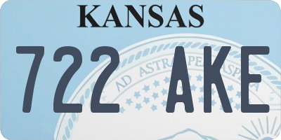 KS license plate 722AKE