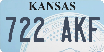 KS license plate 722AKF