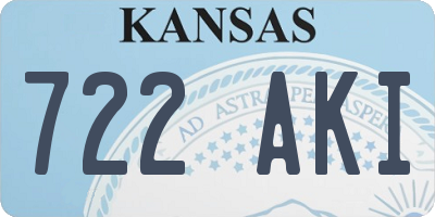 KS license plate 722AKI