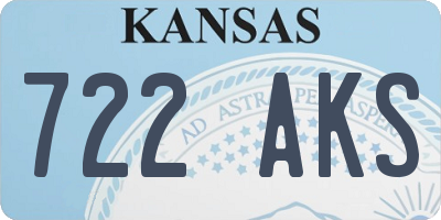KS license plate 722AKS