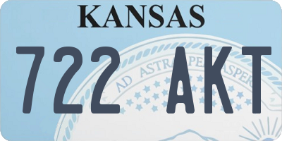 KS license plate 722AKT
