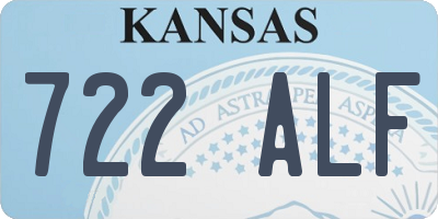KS license plate 722ALF
