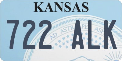 KS license plate 722ALK
