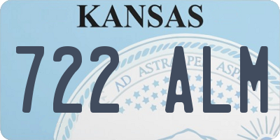 KS license plate 722ALM