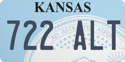 KS license plate 722ALT