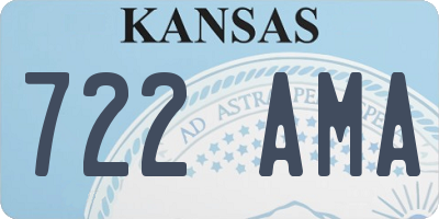KS license plate 722AMA