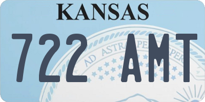 KS license plate 722AMT