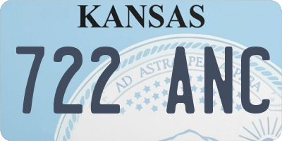 KS license plate 722ANC