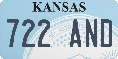 KS license plate 722AND
