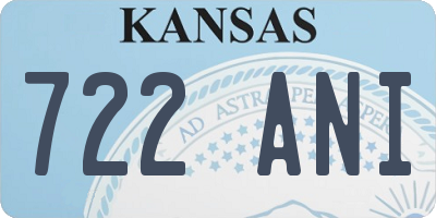 KS license plate 722ANI