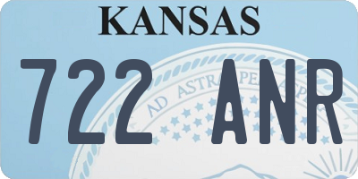 KS license plate 722ANR