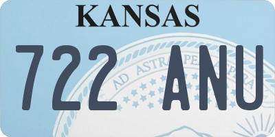 KS license plate 722ANU