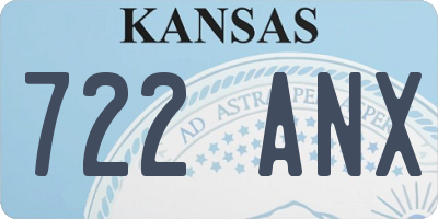 KS license plate 722ANX