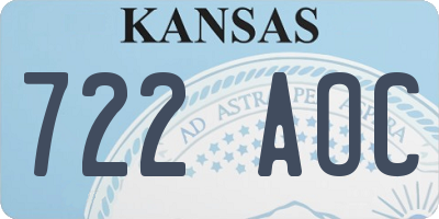 KS license plate 722AOC