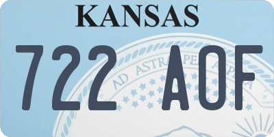 KS license plate 722AOF