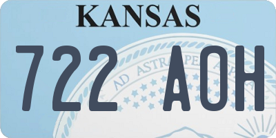 KS license plate 722AOH