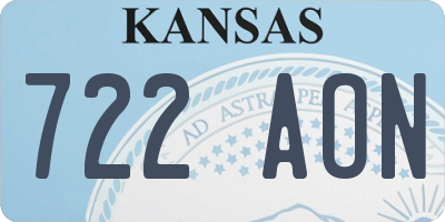 KS license plate 722AON
