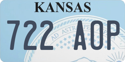 KS license plate 722AOP