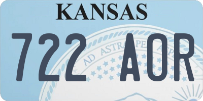KS license plate 722AOR