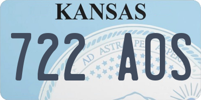 KS license plate 722AOS