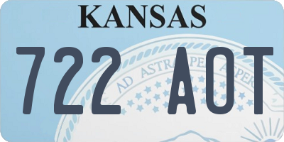 KS license plate 722AOT