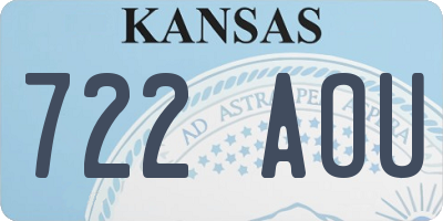 KS license plate 722AOU