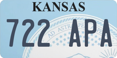 KS license plate 722APA