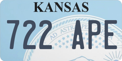 KS license plate 722APE