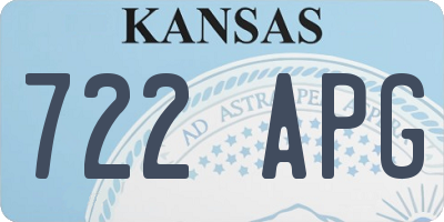 KS license plate 722APG