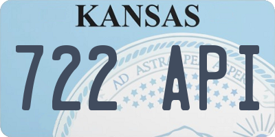 KS license plate 722API