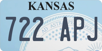 KS license plate 722APJ