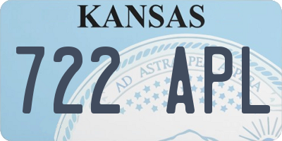 KS license plate 722APL