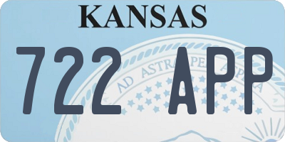 KS license plate 722APP