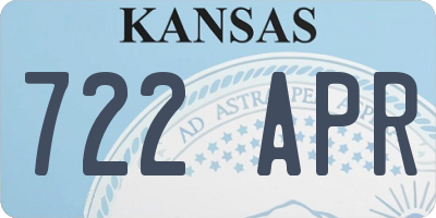KS license plate 722APR