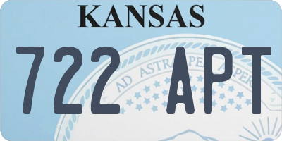 KS license plate 722APT