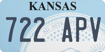 KS license plate 722APV