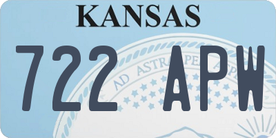 KS license plate 722APW