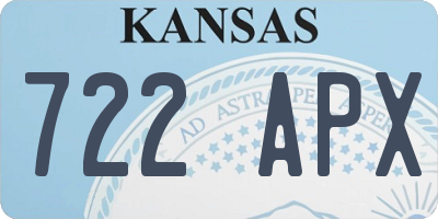KS license plate 722APX