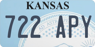 KS license plate 722APY