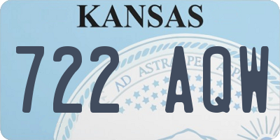 KS license plate 722AQW
