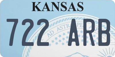 KS license plate 722ARB
