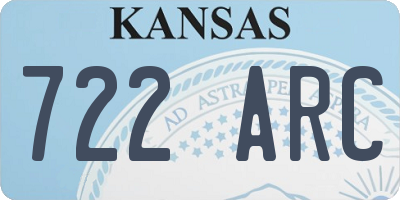 KS license plate 722ARC
